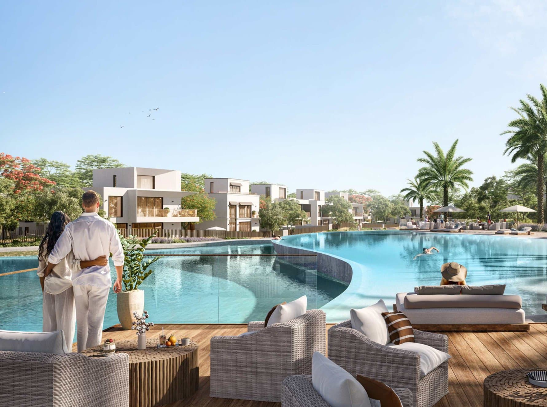 Lagoon-front villas at The Oasis